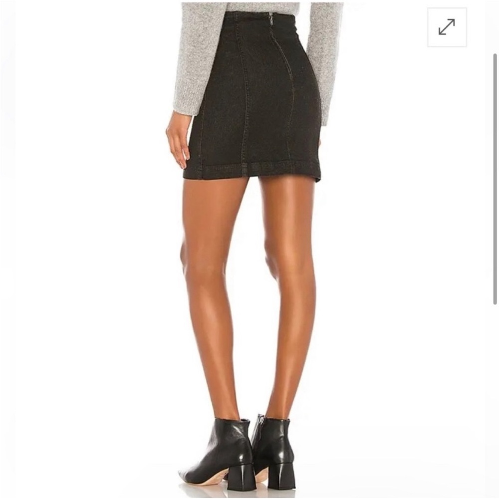Free People Modern Femme Denim Washed Black Skirt, Size 6 - Picture 6 of 9
